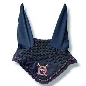 HORSEWARE Ireland Navy Newmarket Ear Net Cotton Crochet